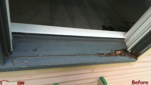 rotted window sill replace (before)
